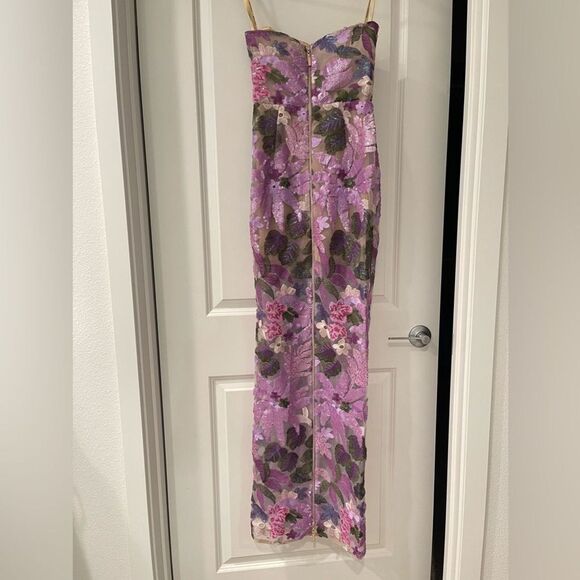 NWOT BRONX AND BANCO Dahlia Strapless Floral-Embroidered Sequin Wedding Gown - Picture 11 of 16